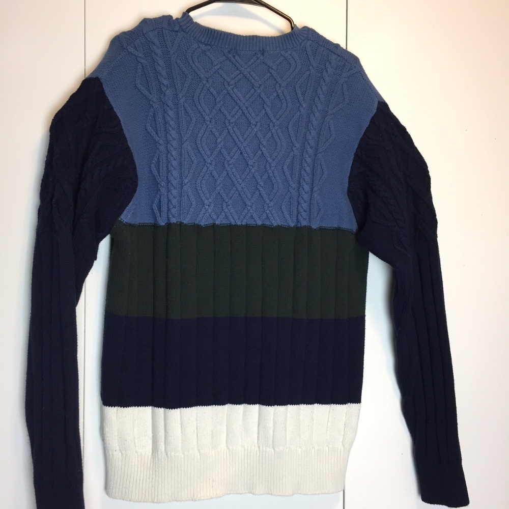 Mens Nautica Vintage 90s Color Block Knit Sweater - Picture 2 of 5